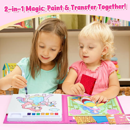 JoyCat Paint with Water Coloring Book & Shimmer Art – Magical Pony