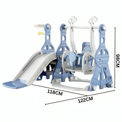 Little Angel Kids Toys Slide & Swing (122 x 98 x 118 cm, Blue).