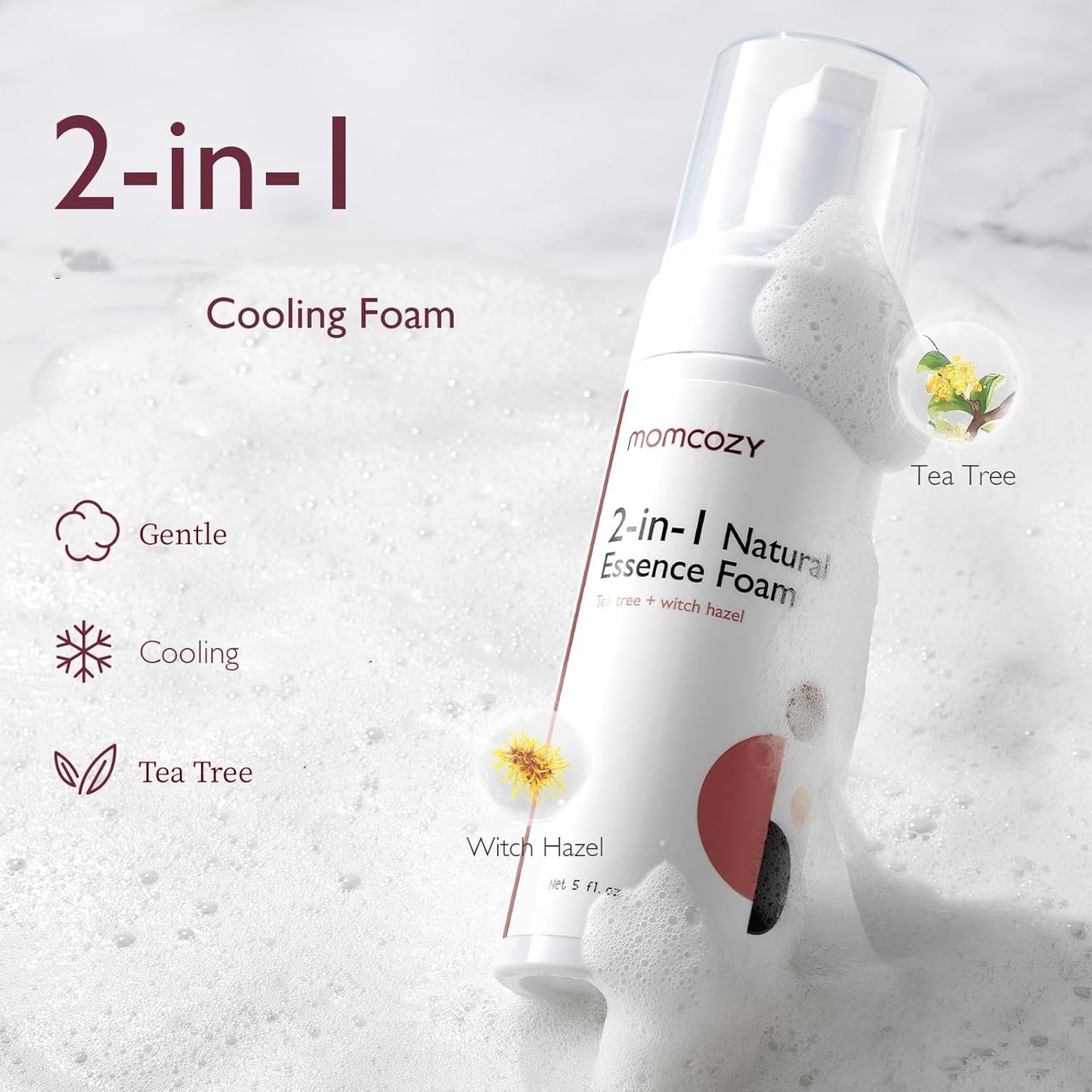 رغوة شفاء العجان والمناطق الحساسة بخلاصة طبيعية من موم كوزي - 150 مل