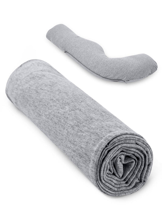 غطاء وسادة حمل على شكل حرف J من Momcozy (رمادي)