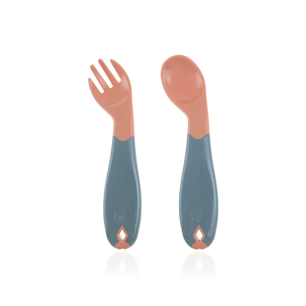 Babyjem Plastic Angled  Fork & Spoon Set (6 Months+)