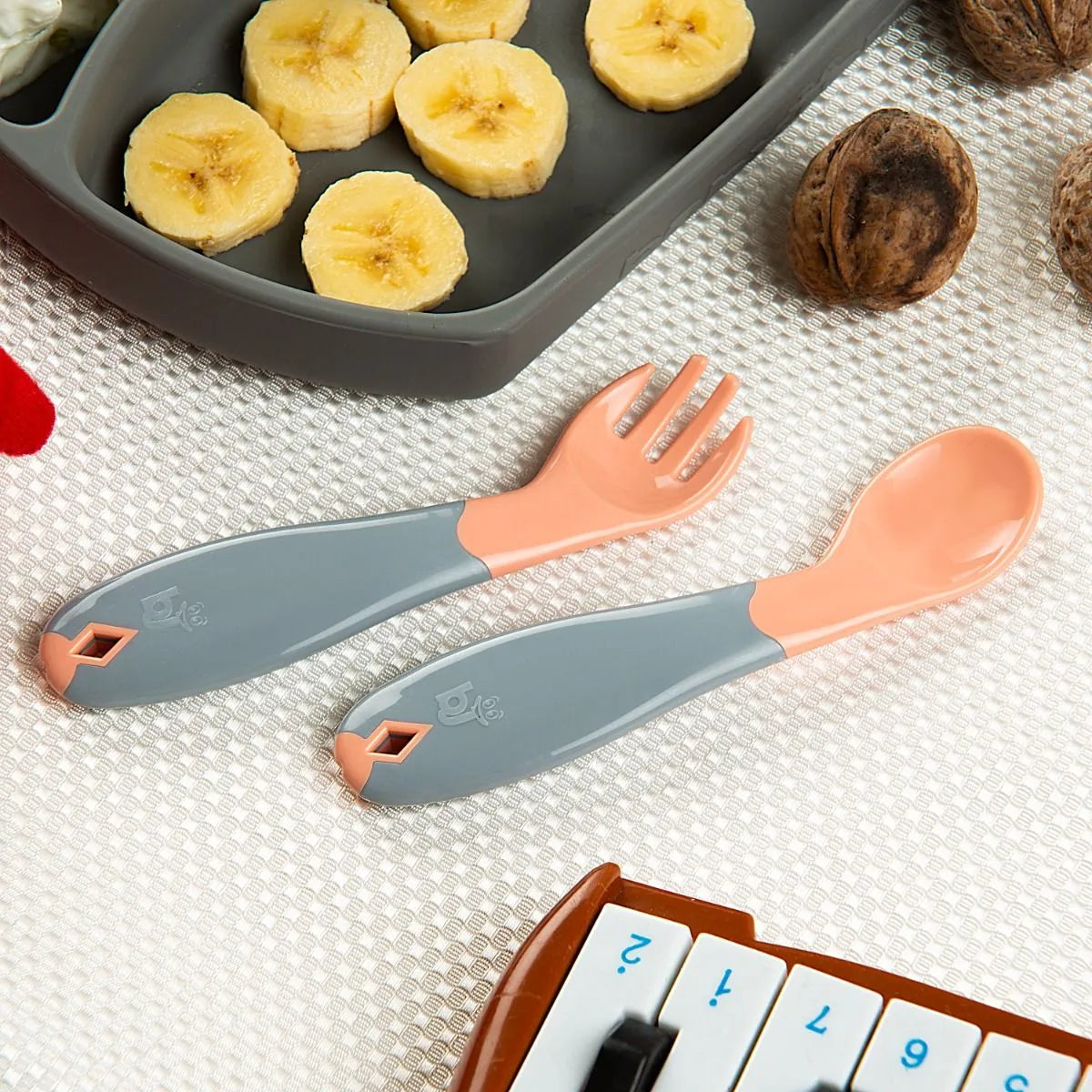 Babyjem Plastic Angled  Fork & Spoon Set (6 Months+)