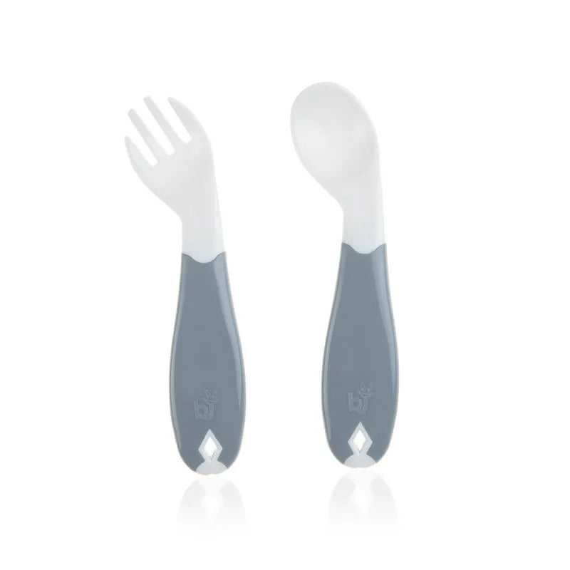 Babyjem Plastic Angled  Fork & Spoon Set (6 Months+)