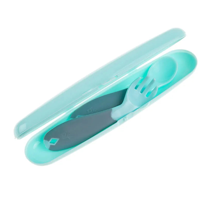 Babyjem Plastic Fork & Spoon Travel Case (6 Months+)