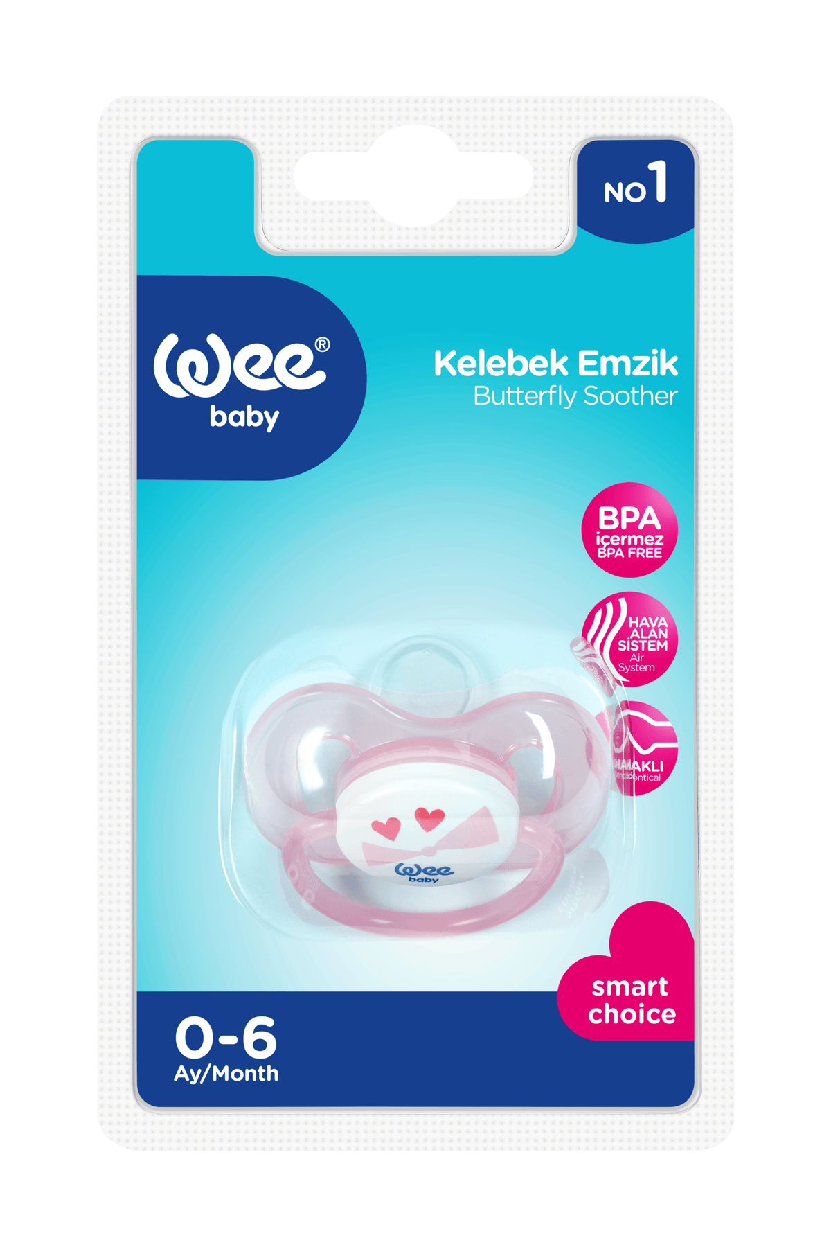 Wee Baby Butterfly Orthdontic Teat Soother (0-6m)
