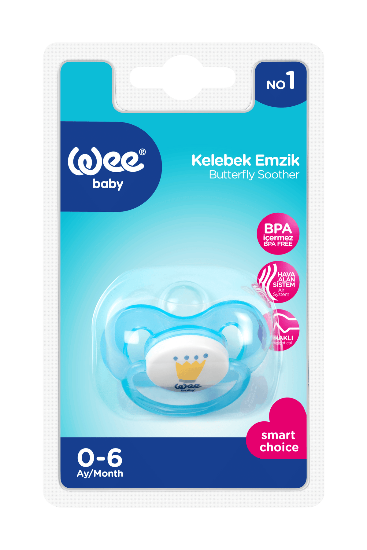 Wee Baby Butterfly Orthdontic Teat Soother (0-6m)