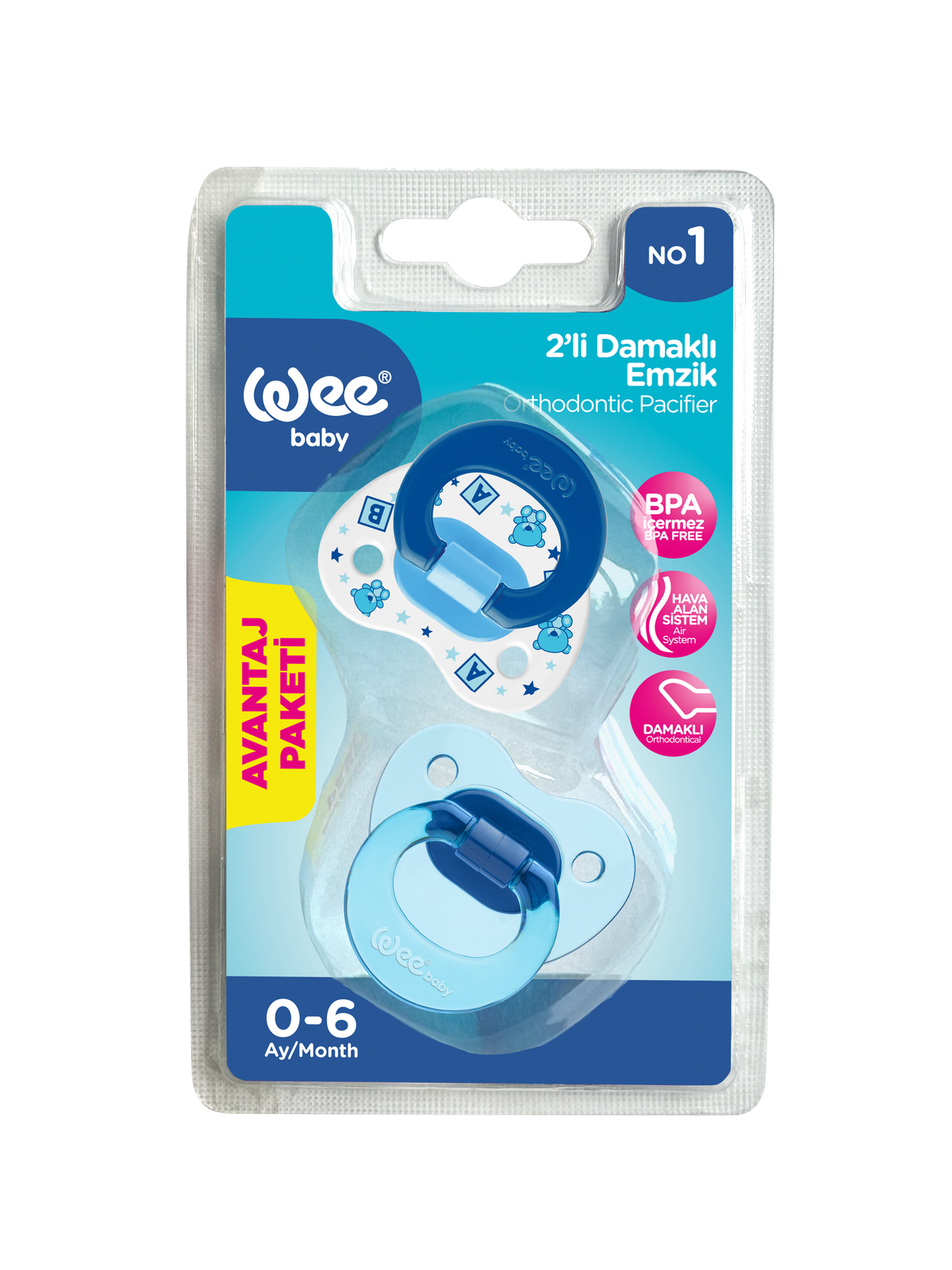 Wee Baby Orthdontic Teat Soother (0-6m) - Pack of 2