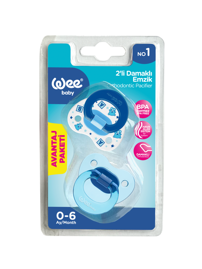Wee Baby Orthdontic Teat Soother (0-6m) - Pack of 2