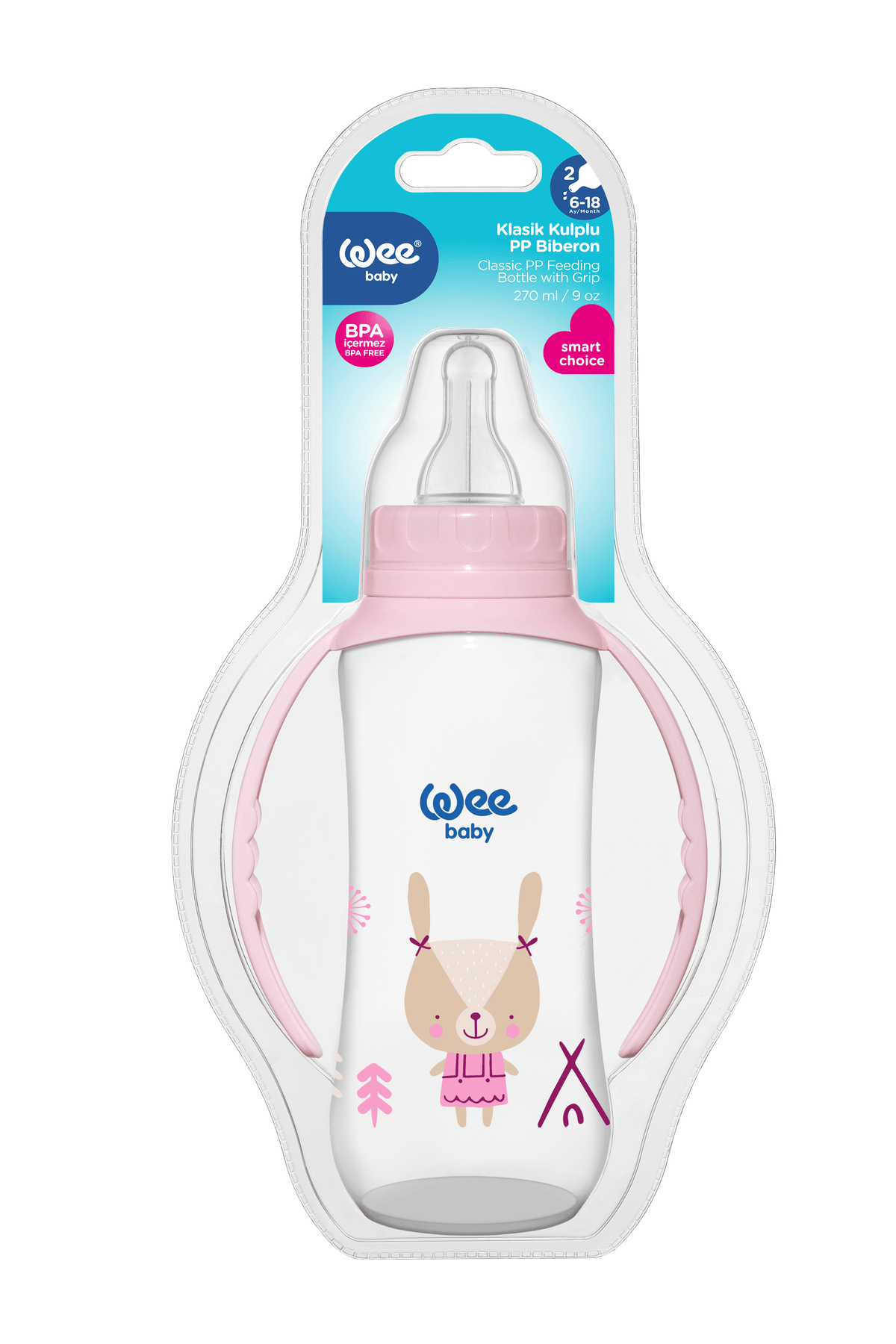 Wee Baby PP Feeding Bottles With Grip (270ml)