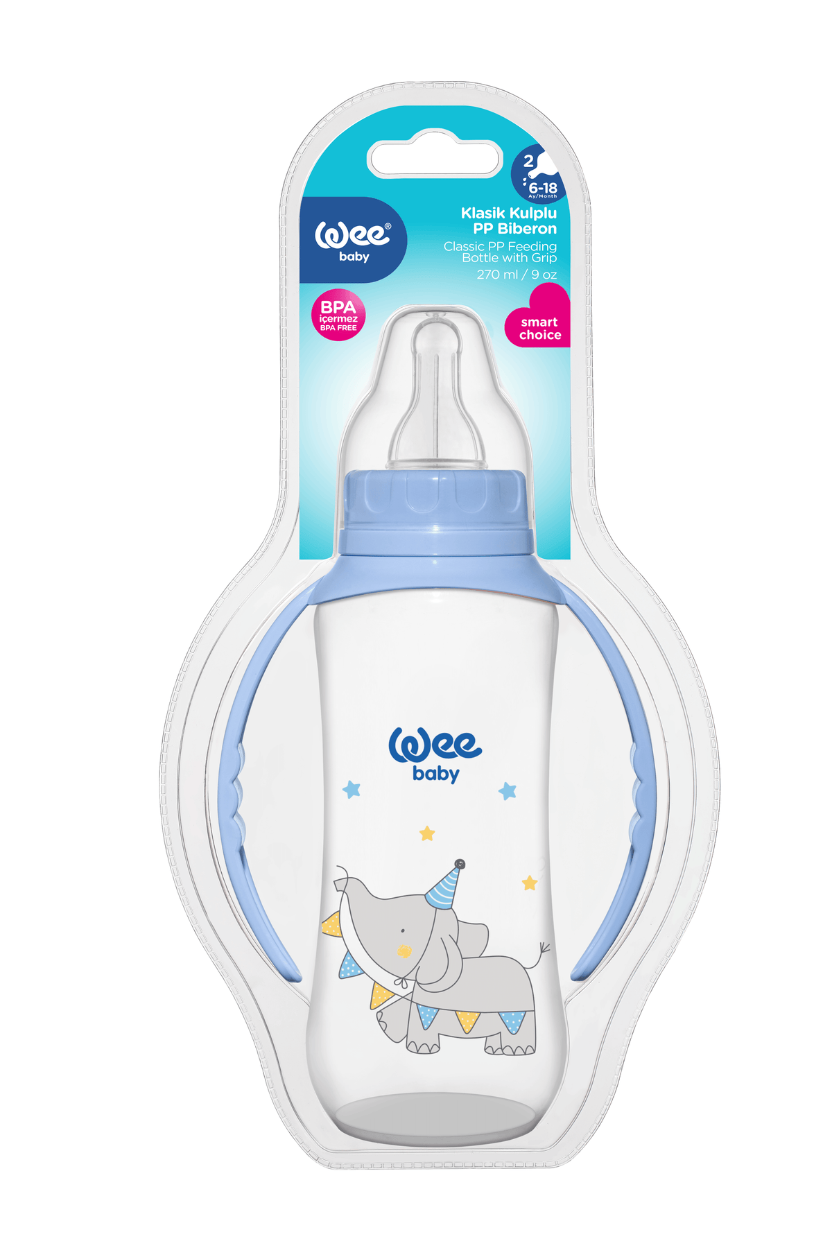 Wee Baby PP Feeding Bottles With Grip (270ml)