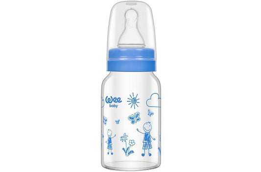 Wee Baby Glass Feeding Bottle (120ml)