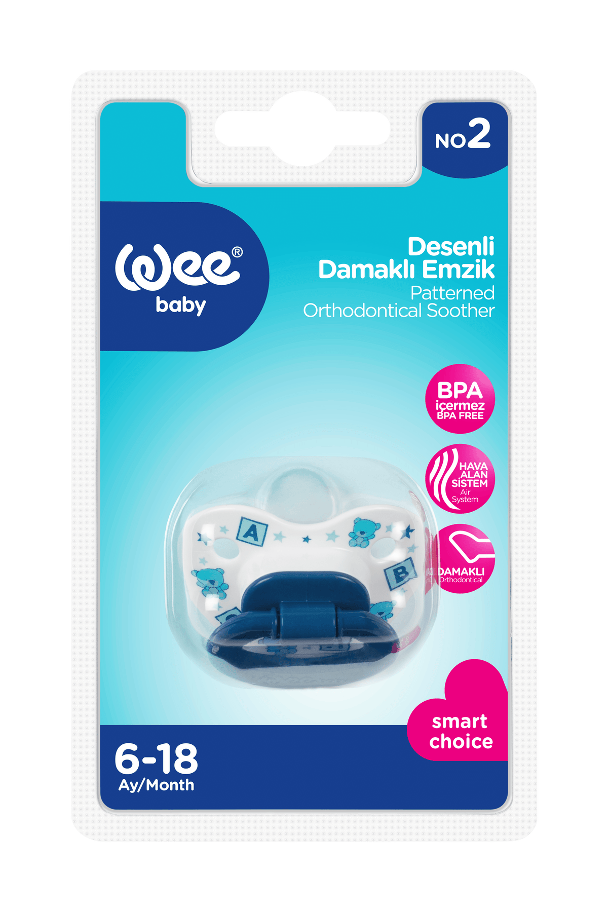 Wee Baby Patterned Body Orthodontic Soother (6-18m)
