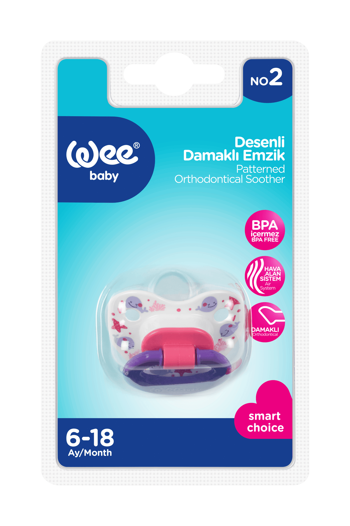 Wee Baby Patterned Body Orthodontic Soother (6-18m)