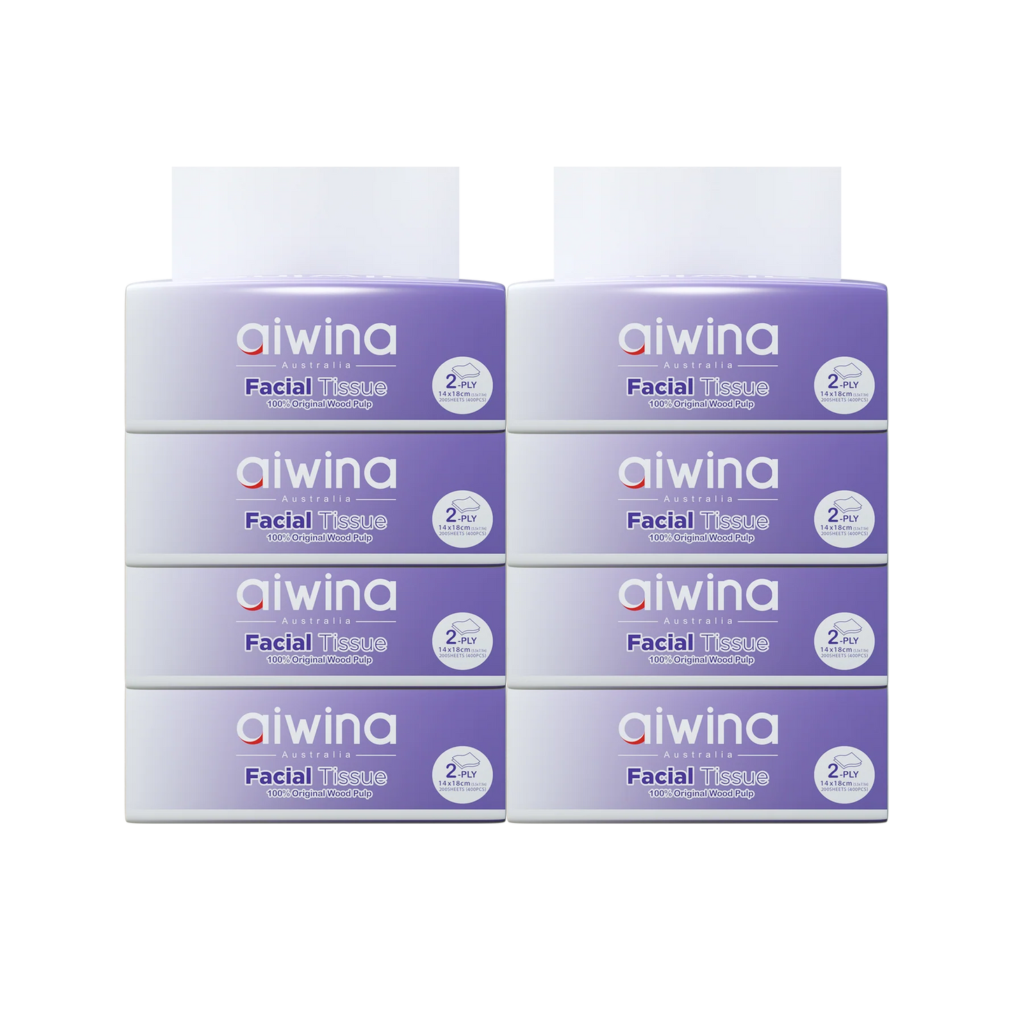 Aiwina Facial Tissue 2ply - Pack of 8 (200's)