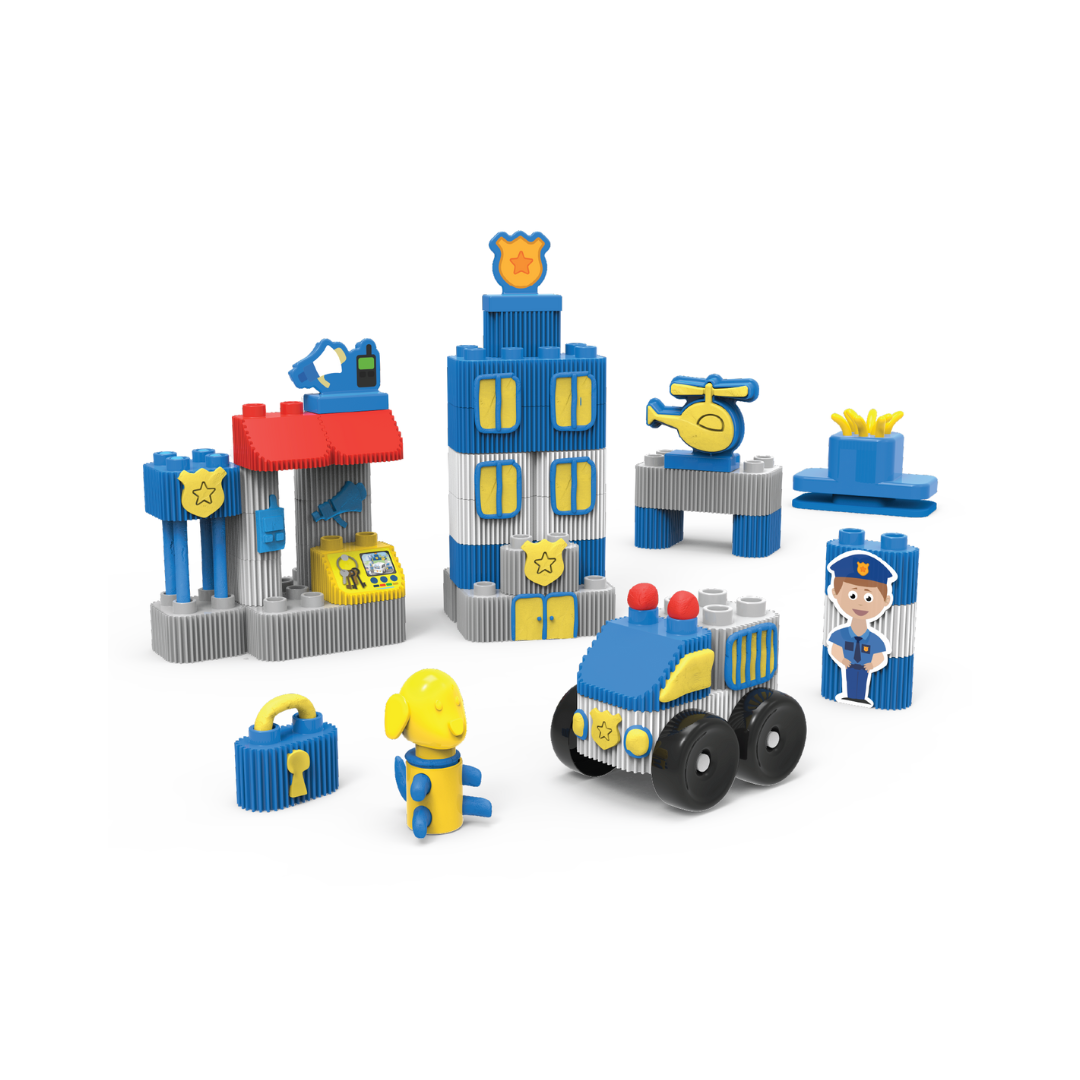 BILDO - Fire Station Blocks & Dough Set - 48 Pieces