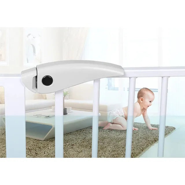 Baby Safe Metal Safety Gate with 10 cm Extension – White
