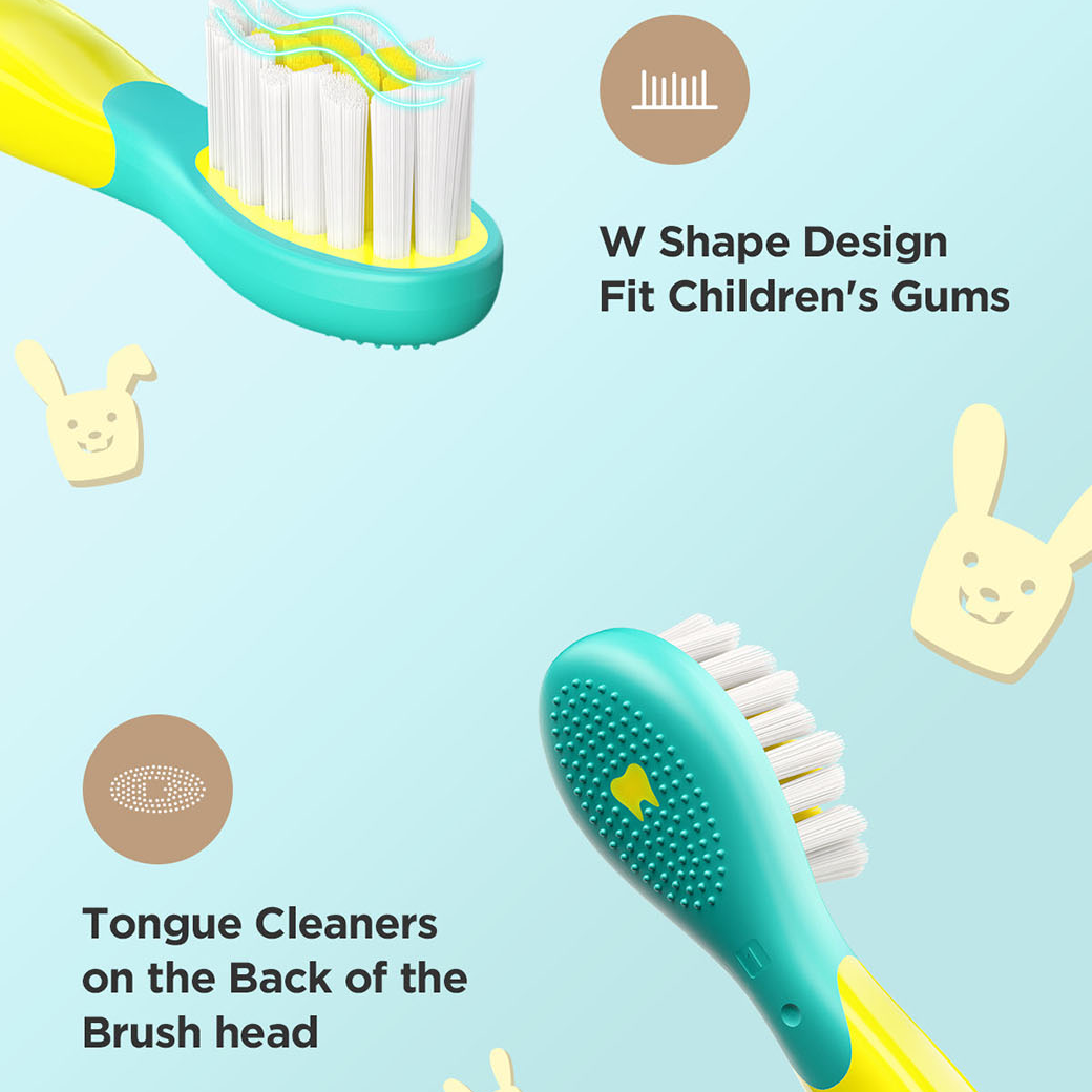 Bitvae 2001 Electric Toothbrush for Kids Green + 2 Brush Heads