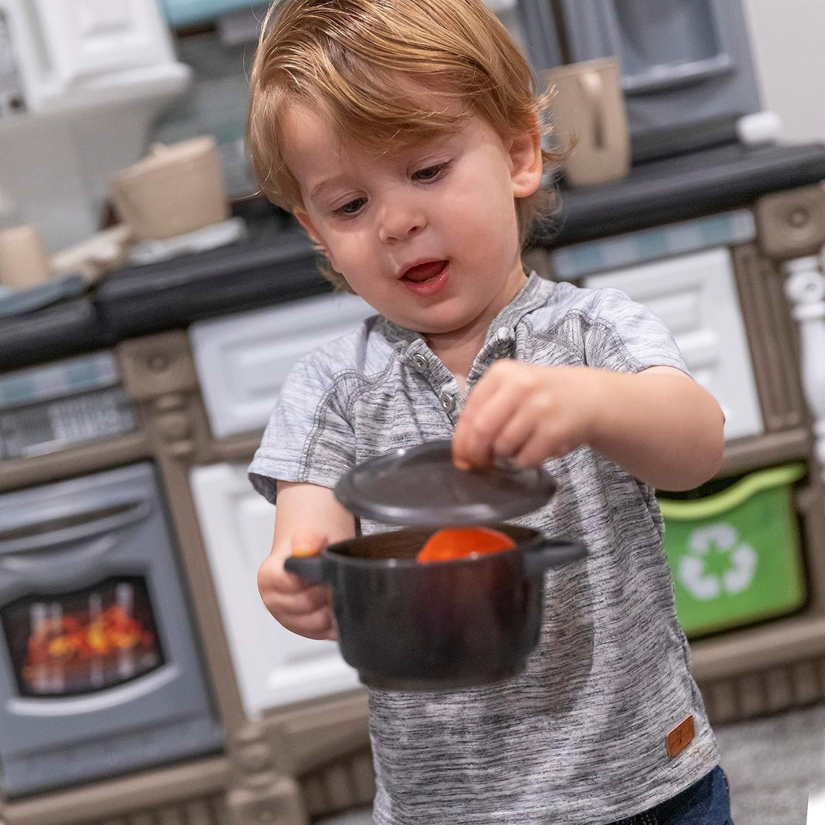 Step2 - Lifestyle Dream Kids Kitchen Playset - Gray - 37 Pieces.