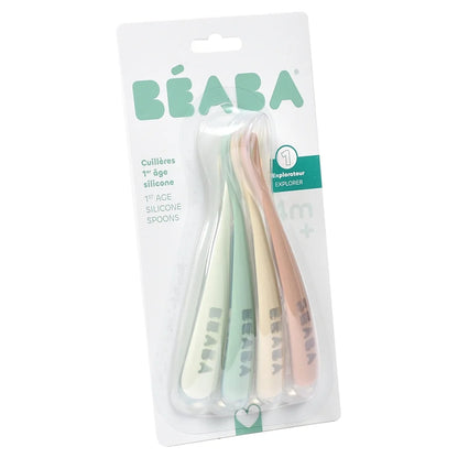 Beaba 1st Age Silicone Spoon (Natural) - Set of 4
