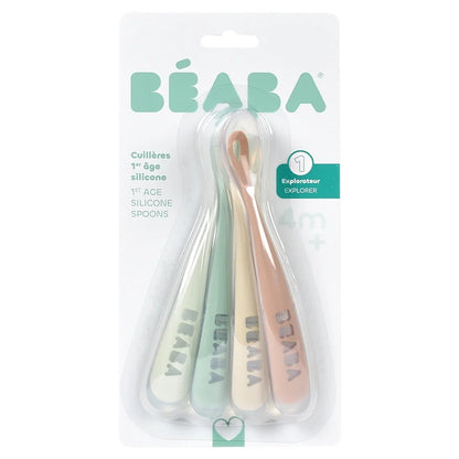 Beaba 1st Age Silicone Spoon (Natural) - Set of 4