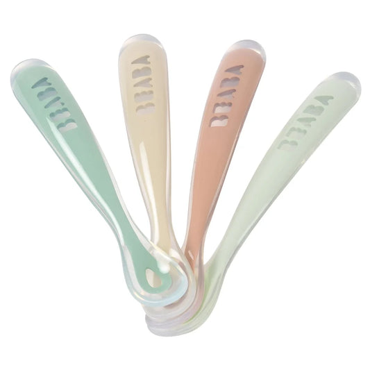 Beaba 1st Age Silicone Spoon (Natural) - Set of 4