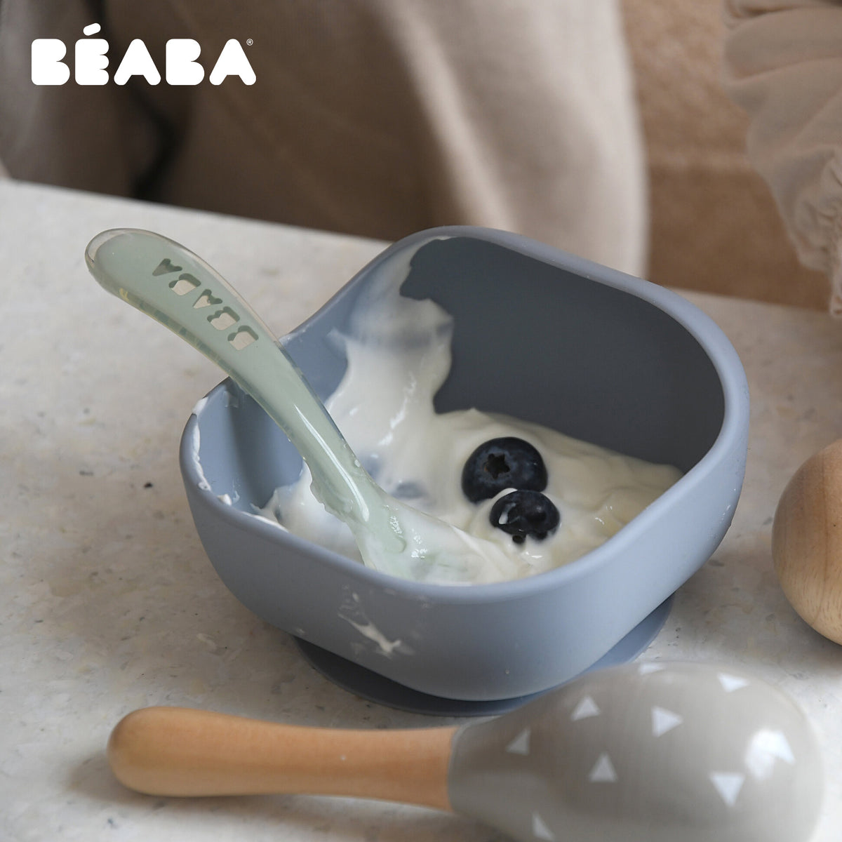 Beaba 2nd Age Silicone Spoon (Misty Green)