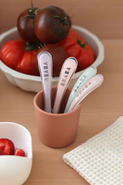 Beaba 2nd Age Silicone Spoons(Cotton Candy Sorbet Misty Green Lilac) - Set of 4