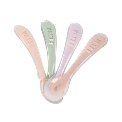 Beaba 2nd Age Silicone Spoons(Cotton Candy Sorbet Misty Green Lilac) - Set of 4