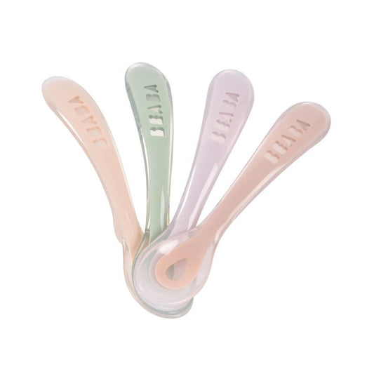 Beaba 2nd Age Silicone Spoons(Cotton Candy Sorbet Misty Green Lilac) - Set of 4