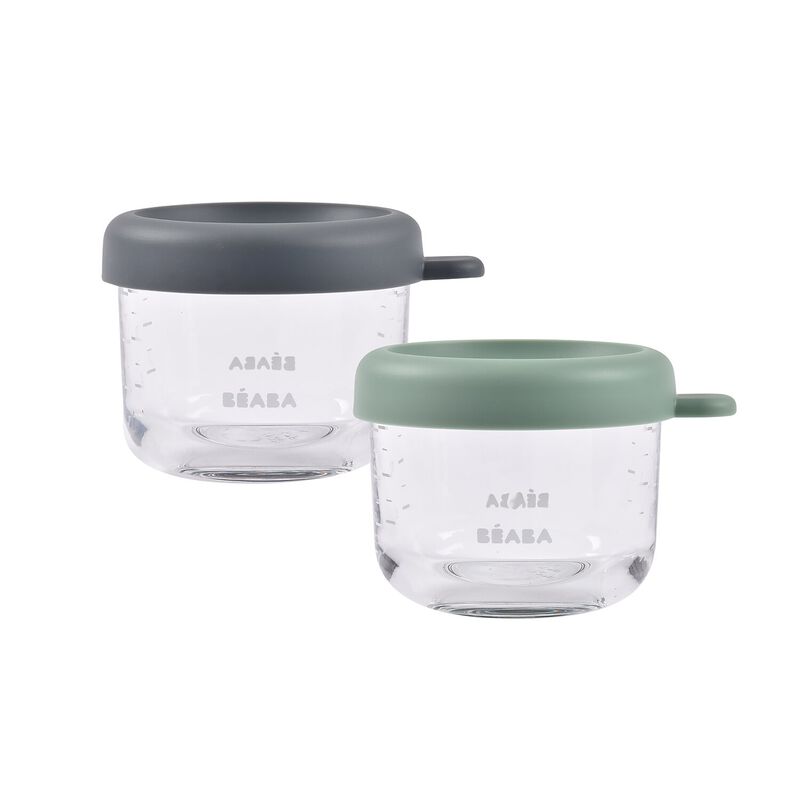 Beaba Conservation Jar Glas (Mineral/Sage Green) - Pack of 2