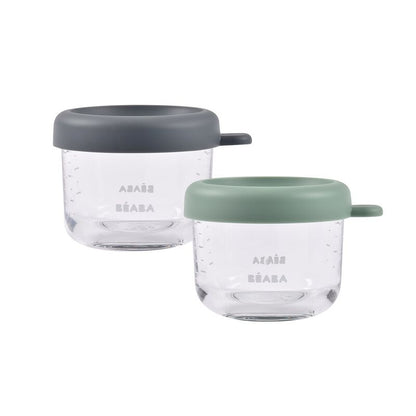Beaba Conservation Jar Glas (Mineral/Sage Green) - Pack of 2