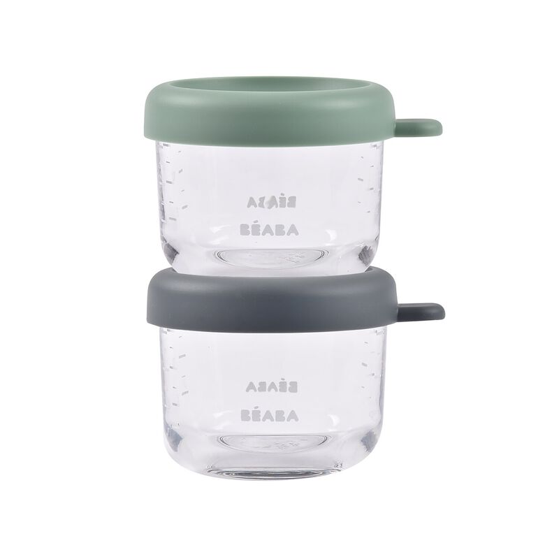 Beaba Conservation Jar Glas (Mineral/Sage Green) - Pack of 2