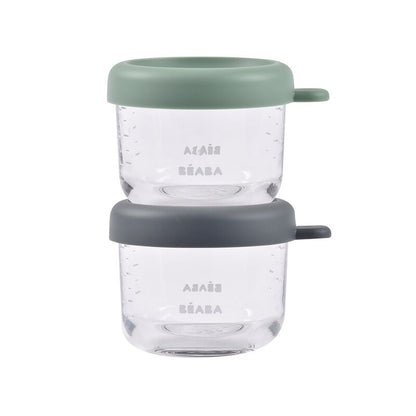 Beaba Conservation Jar Glas (Mineral/Sage Green) - Pack of 2