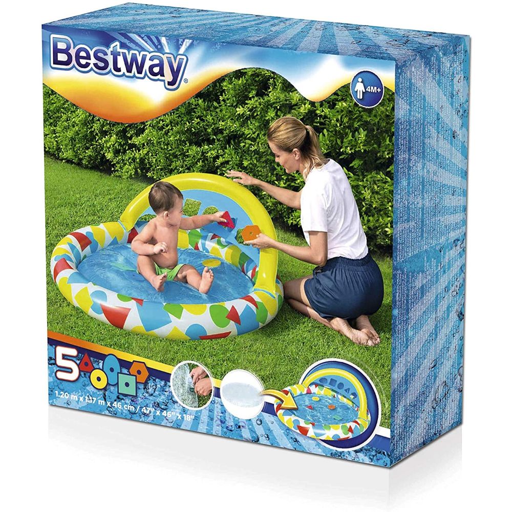 47" x 46" x 18"/1.20m x 1.17m x 46cm Splash & Learn Kiddie Pool