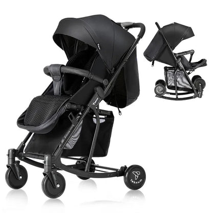 Teknum Stroller with Rocker & Blue Diaper Tote Bag – Black.