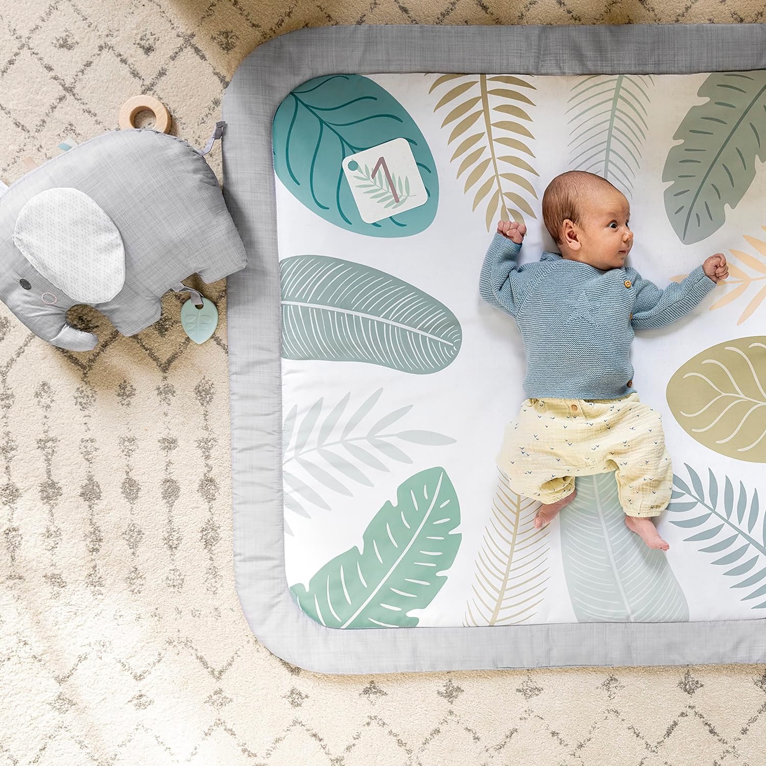 Ingenuity Sprout Spot Baby Milestone Tummy Time Activity Mat and Play Gym Unisex