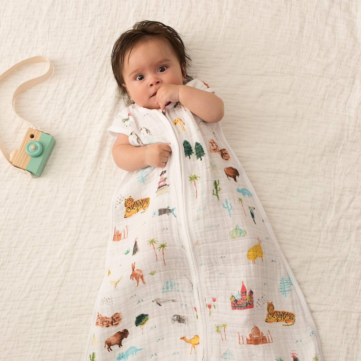 Aden & Anais Classic Baby 100% Cotton Sleeping Bag TOG 1.0 (Around The World)