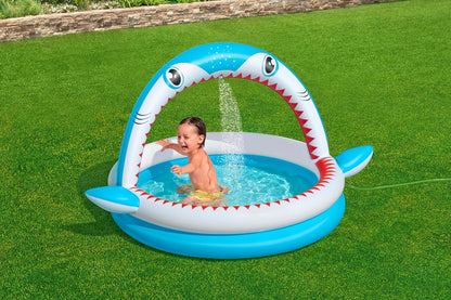 Bestway Sharktastic Sprinkler Play Pool (64" x 50" x 36"/1.63m x 1.27m x 92cm)