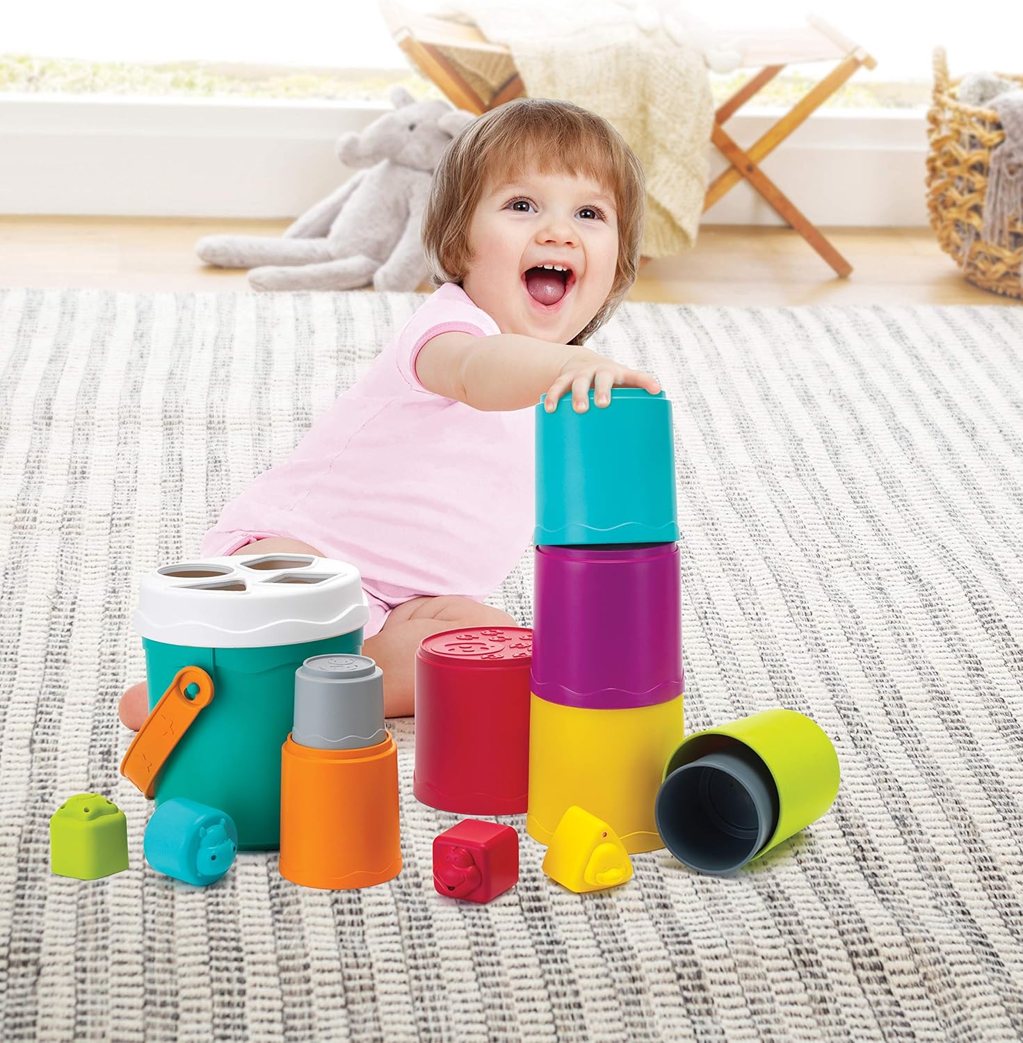 Infatino Shape Sorting Stack'n Nest Buckets