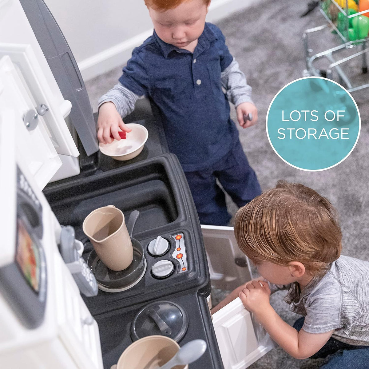 Step2 - Lifestyle Dream Kids Kitchen Playset - Gray - 37 Pieces.