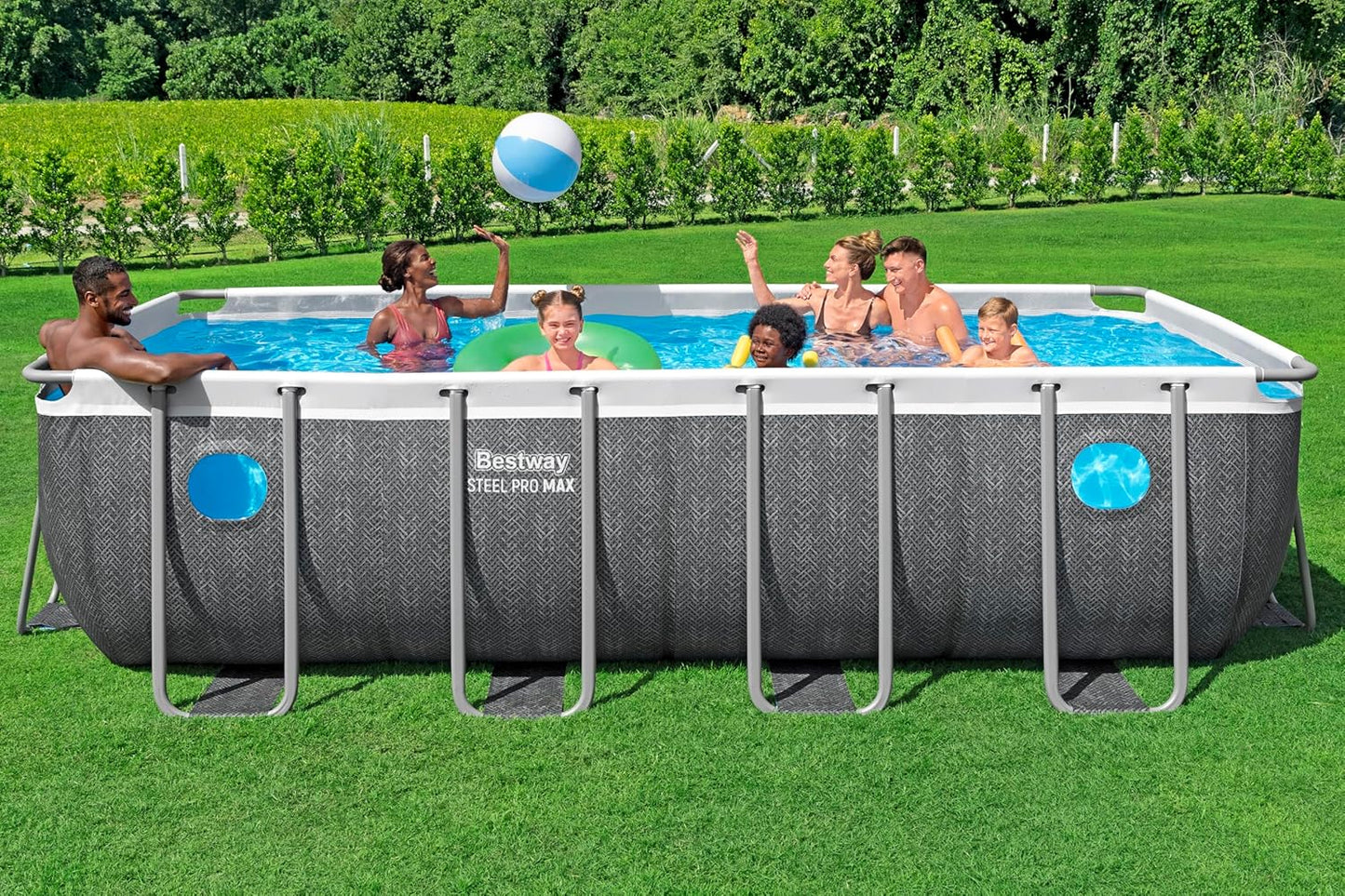Bestway Steel Pro Max Splashview Rectangular Pool Set (16' x 8' x 48"/4.88m x 2.44m x 1.22m)