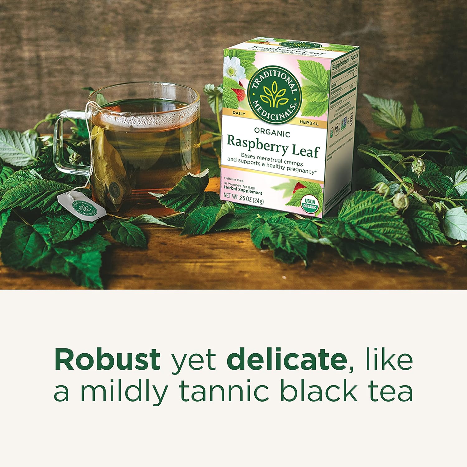 Traditional Medicinals Organic Raspberry Leaf Tea, Supports Healthy Pregnancy and Soothes Menstrual Cramps
