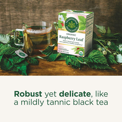 Traditional Medicinals Organic Raspberry Leaf Tea, Supports Healthy Pregnancy and Soothes Menstrual Cramps