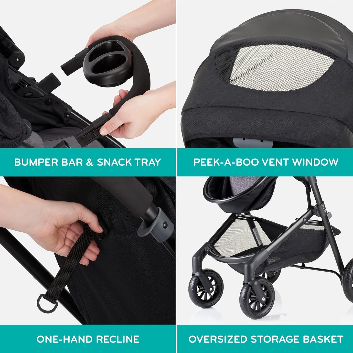 Evenflo Pivot Modular Travel System with LiteMax Infant Car Seat (Casual Gray)