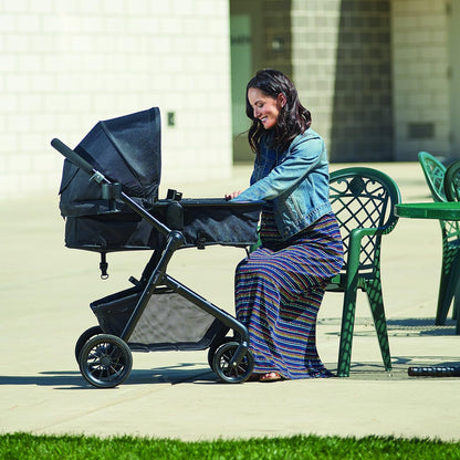 Evenflo Pivot Modular Travel System with LiteMax Infant Car Seat (Casual Gray)