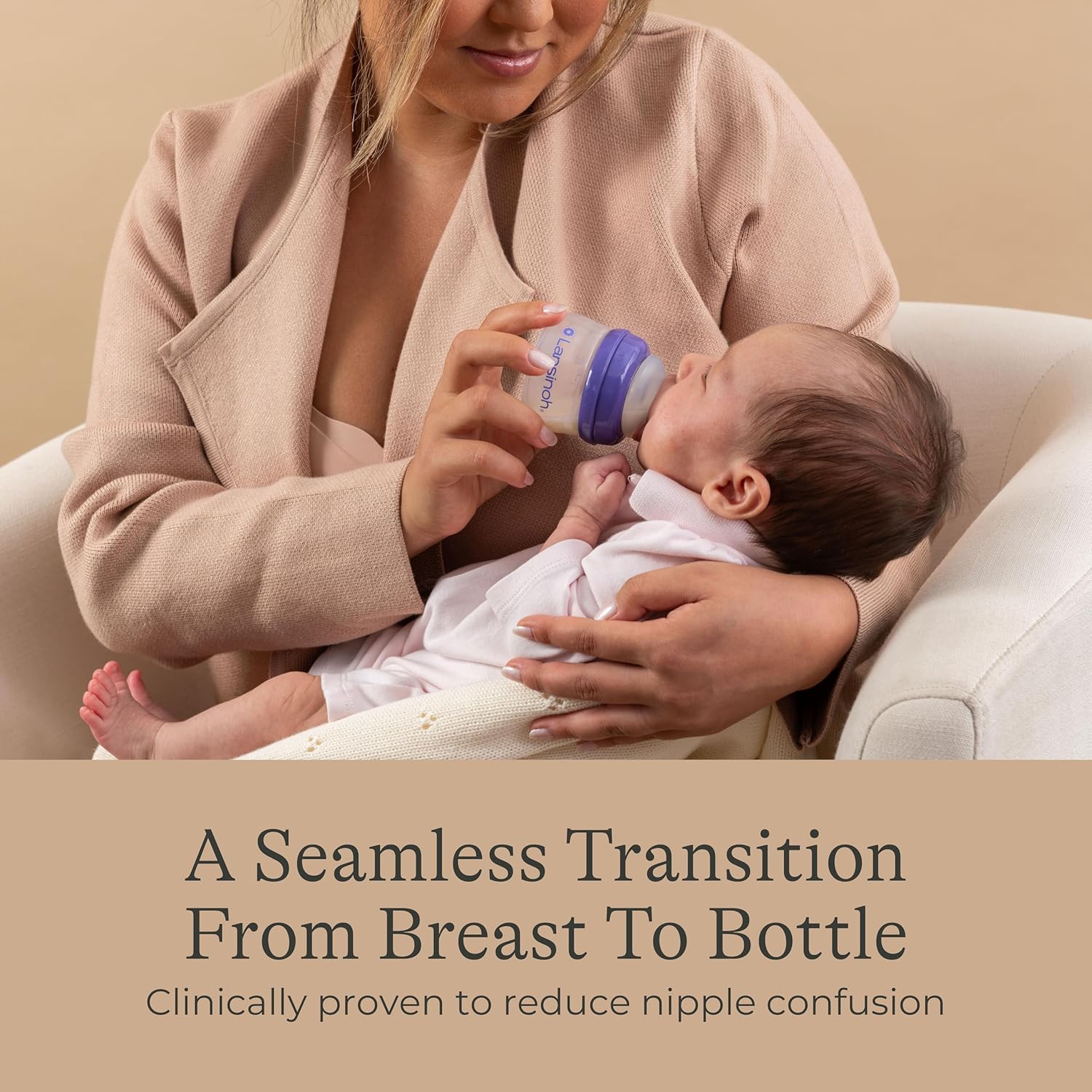 Lansinoh Anti-Colic Baby Bottles for Breastfeeding Babies, 2 Ounces, 2 Count, with 2 Extra Slow Newborn Flow Nipples (Size XS)