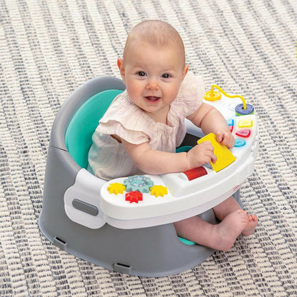 Infantino Music & Lights 3-in-1 Discovery Seat and Booster - Convertible, Infant Activity and Feeding Seat with Electronic Piano for Sensory Exploration, for Babies and Toddlers, Teal.