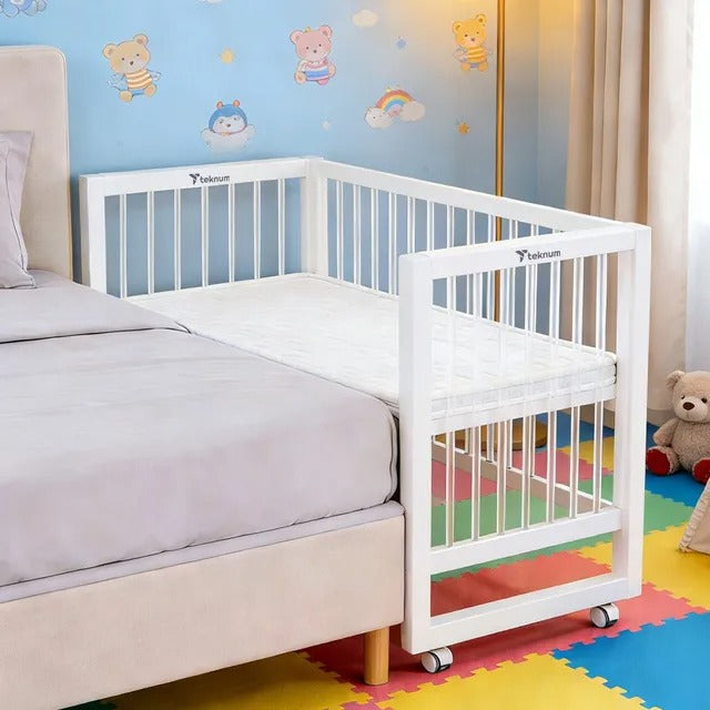 Teknum Prism 4-in-1 Convertible Crib with Mattress – White