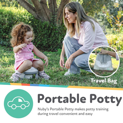 نونية سفر محمولة Nuby Go Potty للتدريب على استخدام المرحاض (أبيض)