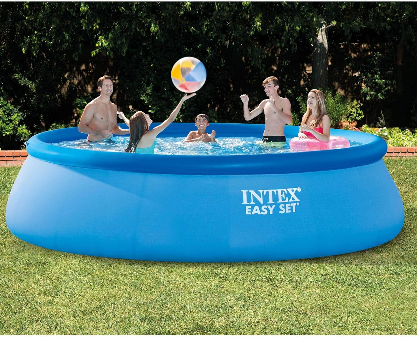 Intex Easy Set Pool Set (Round Cover, Ladder, and Filter Pump | 15 ft x 36 in)